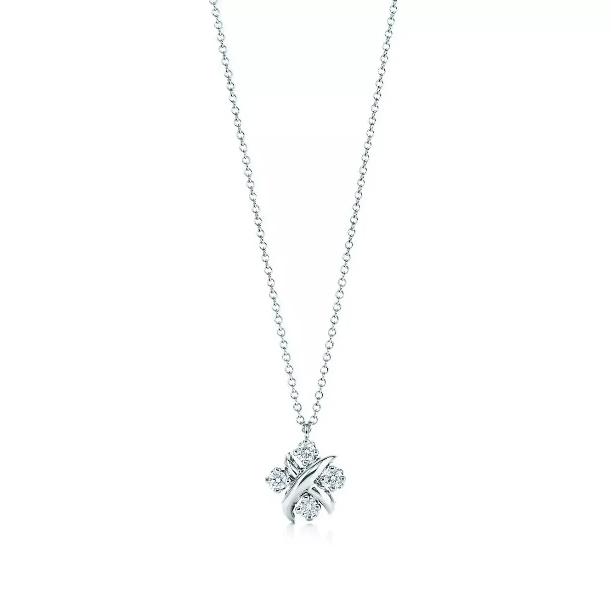 s925 sterling silver TIFF sterling silver necklace cross diamond design suitable for holiday gifts and party gatherings