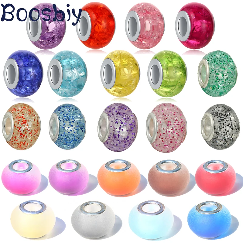 Boosbiy 2 قطعة/الوحدة لتقوم بها بنفسك هلام اللون وكراك الجليد و غرامة مسحوق الزجاج حبة الخرز يناسب العلامة التجارية سوار قلادة صنع المجوهرات الإكسسوارات