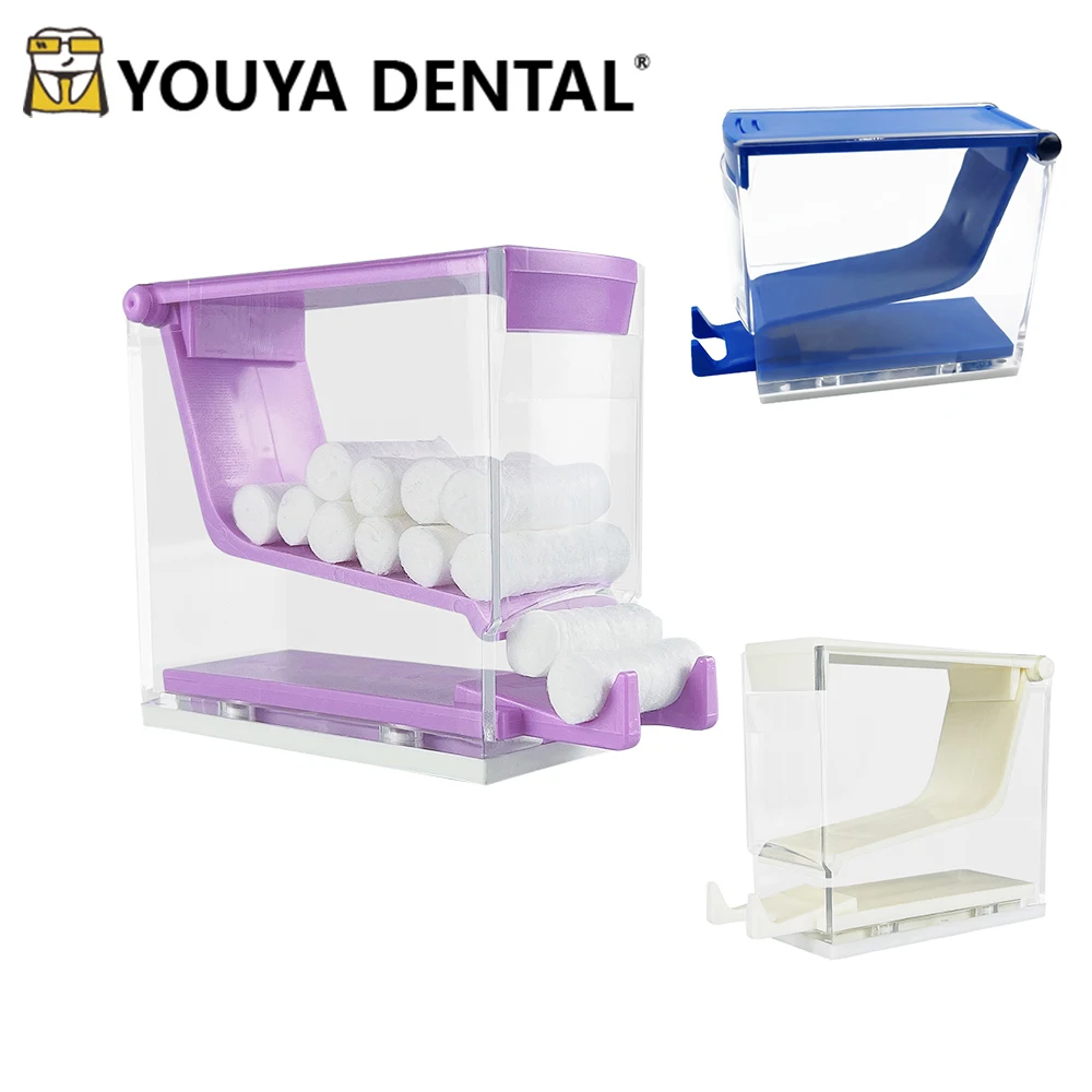 

1PC Dental Cotton Roll Dispenser Holder Organizer Press Type Cotton Box for Dentist Clinic Dentistry Tools