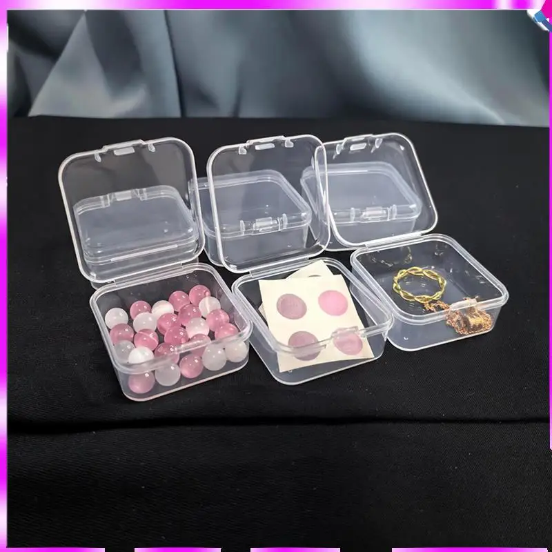 N96R 90 Packs Clear Small Plastic Containers Transparent Storage Box With Hinged Lid For Small Items (1.7X1.7X0.79Inch)