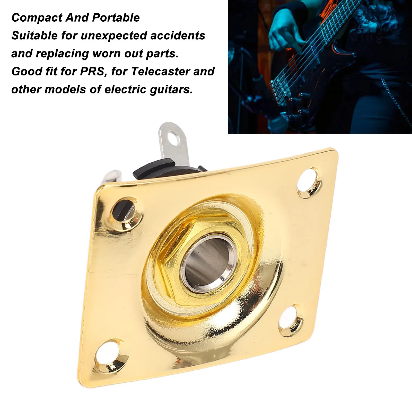 Guitar Accessory Guitar Output Jack Plate Square Shape Metal Compact Guitar Jack Socket Plate for Telecaster Output Jack Plate