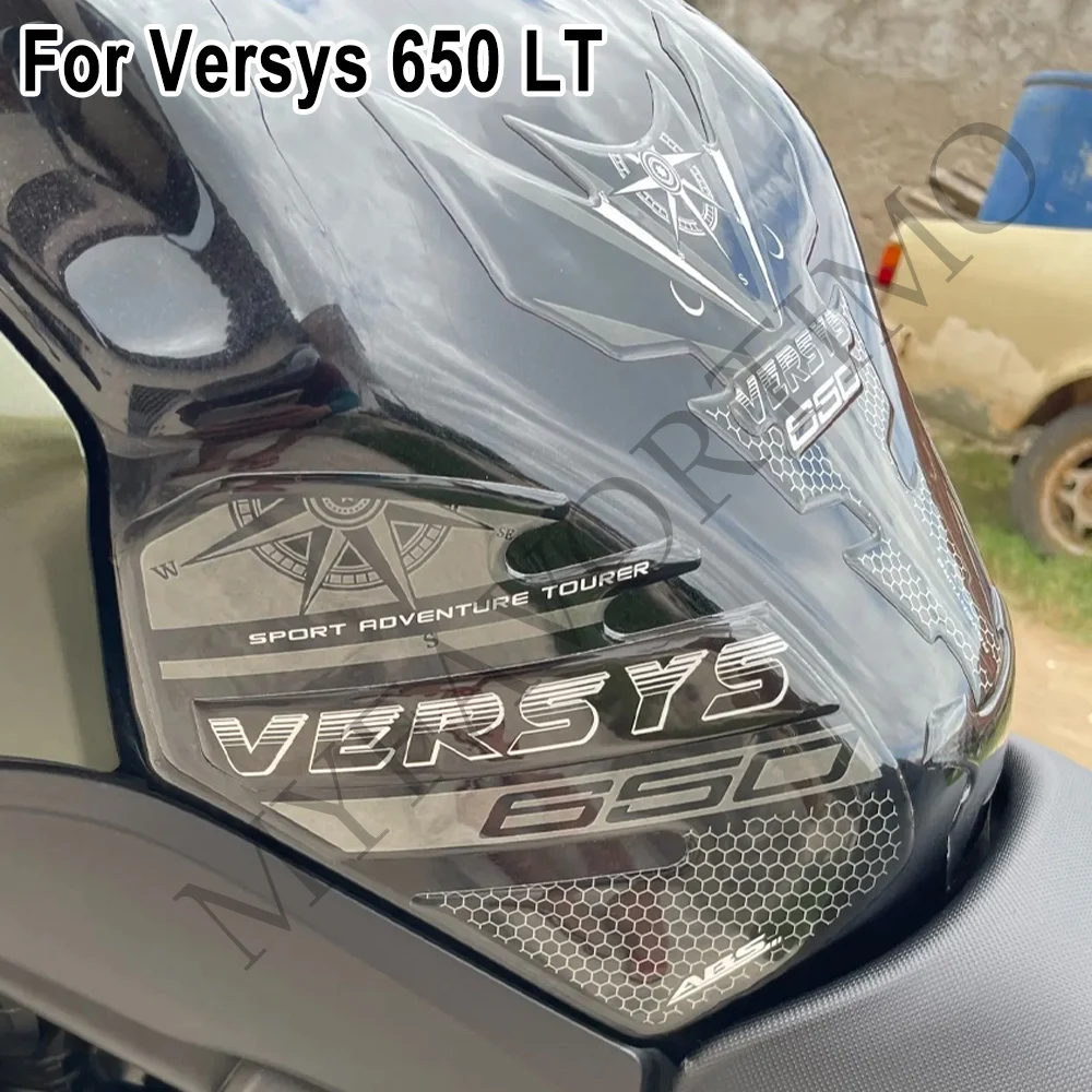 Trunk Luggage Cases Tank Pad Gas Fuel Oil Kit Knee Stickers Decals Protector Adventure Touring For Kawasaki Versys 650 LT 650LT