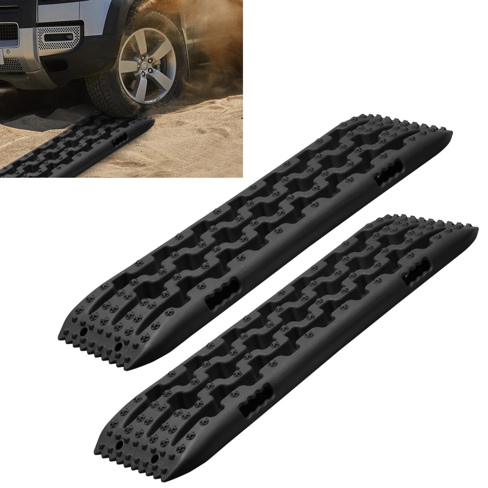 Traktionsbretter, 2 Stück Traktionsbretter Schnee-Offroad-Schienen Traktionshilfe Reifenleiter für Schlamm, Sand, Geeignet für Wohnmobile, Fahrzeuge, LKWs