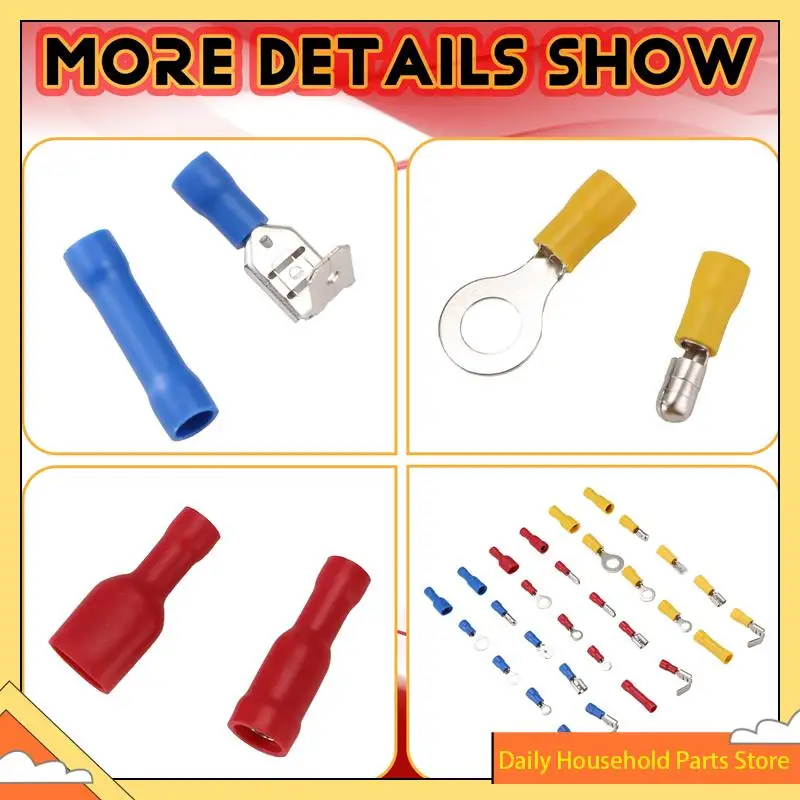 720Pcs Cable Lugs Assortment Kit Wire Flat Female And Male Insulated Electric Wire Cable Connectors Crimp Terminals Set HOT!