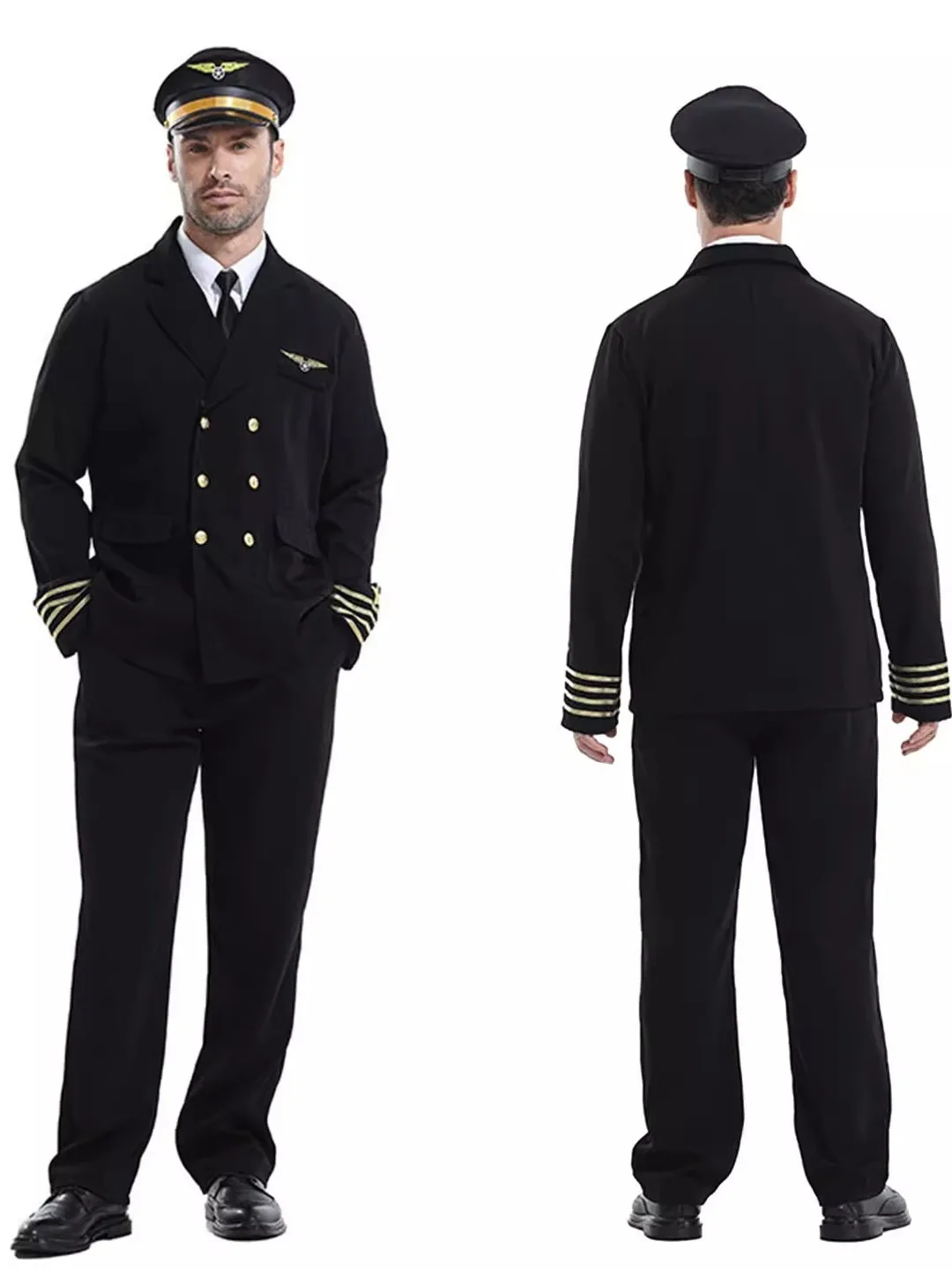 Bla orm Stage Performance Costume loween eriff Sailor  Par Outfit Haome Police Officer Polyester