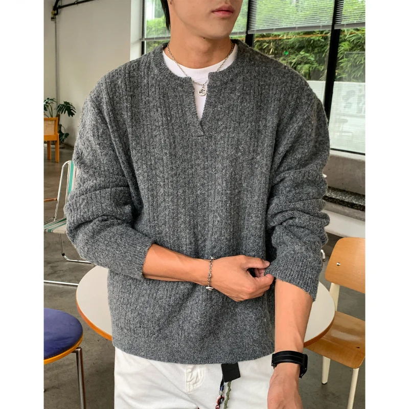 

Вязаный свитер American Lazy Sle Thi Long Sve V-Ne, мужской трикотаж с верхней частью в стиле ретро, высококачественный треенский верхняя часть тела