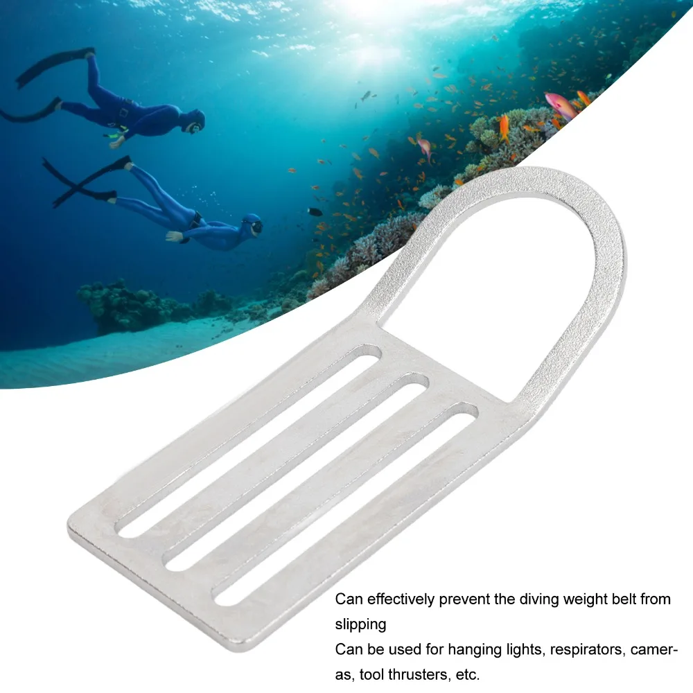 316 Stainless Steel D Ring Diving Weight Belt Water Resistant Secure Fastening Belt Stopper Weight Belt Keeper Water Sports