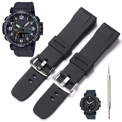 Watch Accessories For Pro Trek PRG-650Y Suitable For Casio prg650 PRG-600 PRW6600 Men's Silicone wristband 24mm Strap