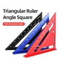 7Inch Triangle Ruler Aluminum Alloy Protractor Square Angle Woodworking Measurement Tools Gauges Carpentry Triangular Metric