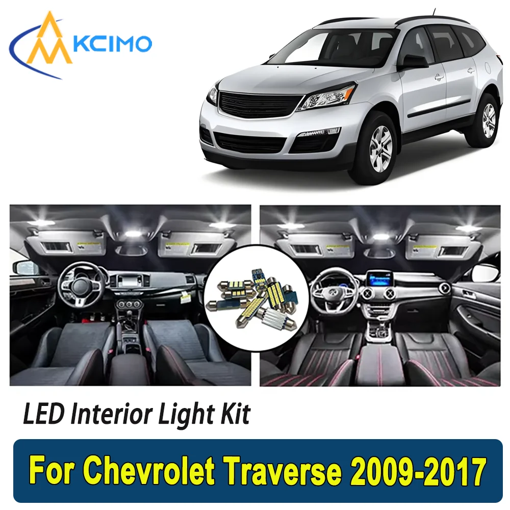 

Kcimo LED For Chevrolet Traverse 2009 2010 2011 2012 2013 2014 2015 2016 2017 Premium Bright LED Interior Dome Map Trunk Light