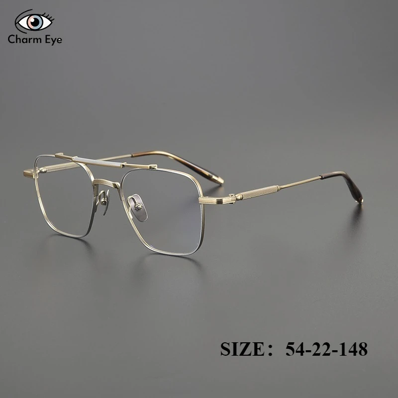 

Модные оправы для очков ручной работы с двойным лучом, титановые 155, большая оправа для мужчин, высококачественные очки для близорукости, анти-синий свет, меняющие цвет