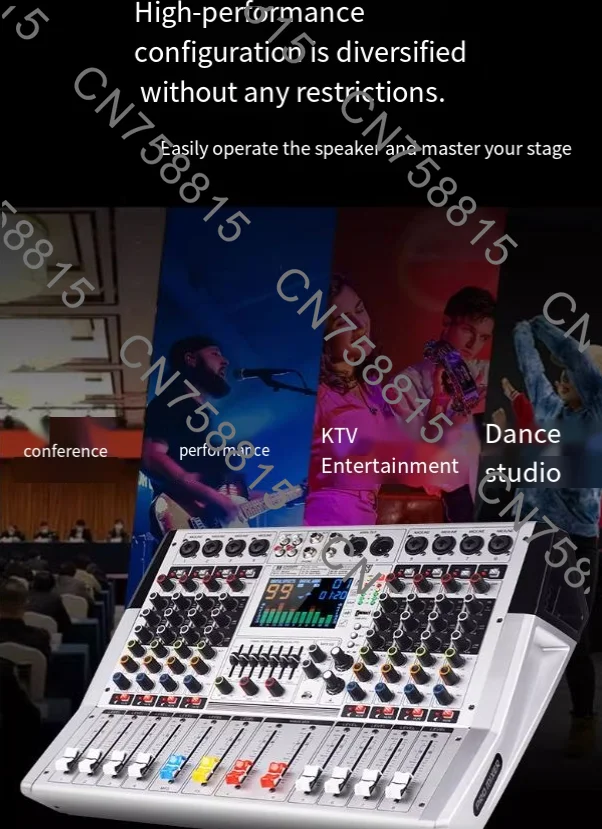 high-power home，stage performance reverberation Bluetooth USB audio set，Professional mixer with integrated amplifier