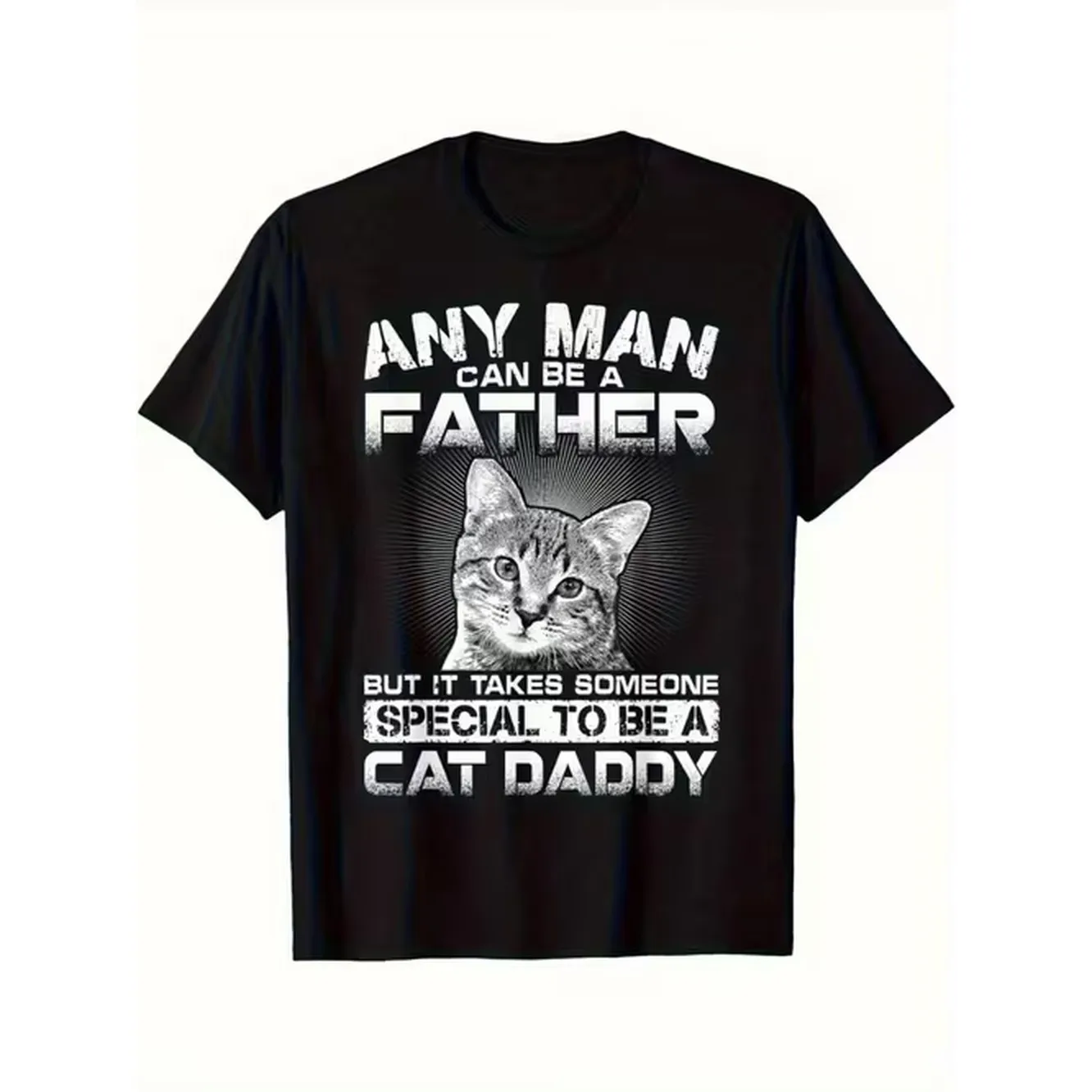 item picture t shirt funny daddy graphic tee 100 crew neck shirt for cat fathers casual everyday and holiday outfits perfect gift for cat lovers men and womens apparel humorous clothing print comfortable fabric