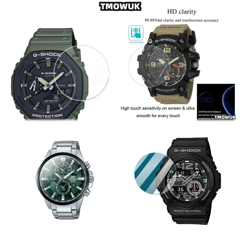 

Tempered Glass Screen Protector Film, 9H HD For Casio GWG - 2000 S2200 S140 EFV 540D L MDV 107 EFV 520DB GRB 100 GA 2110 Watches