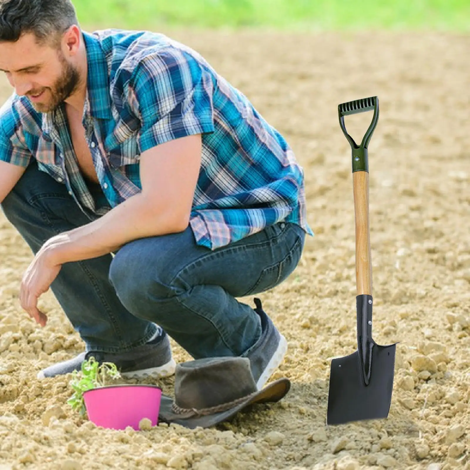 

Gardening Shovel Replacement Handle Comfortable Grip Decoration Multifunction Backyard Camping Easy Installation Wooden Handle