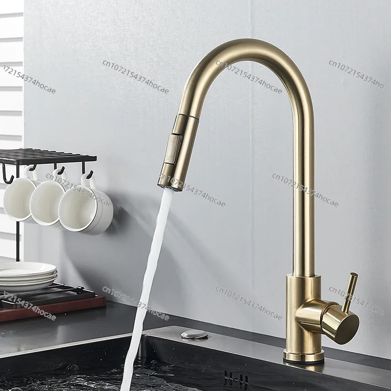 Pull Out   Kitchen Faucets 360 Rotation Kitchen Mixer Tap Single Lever Mixer Tap Kitchen Sink Cold Hot Water Tap