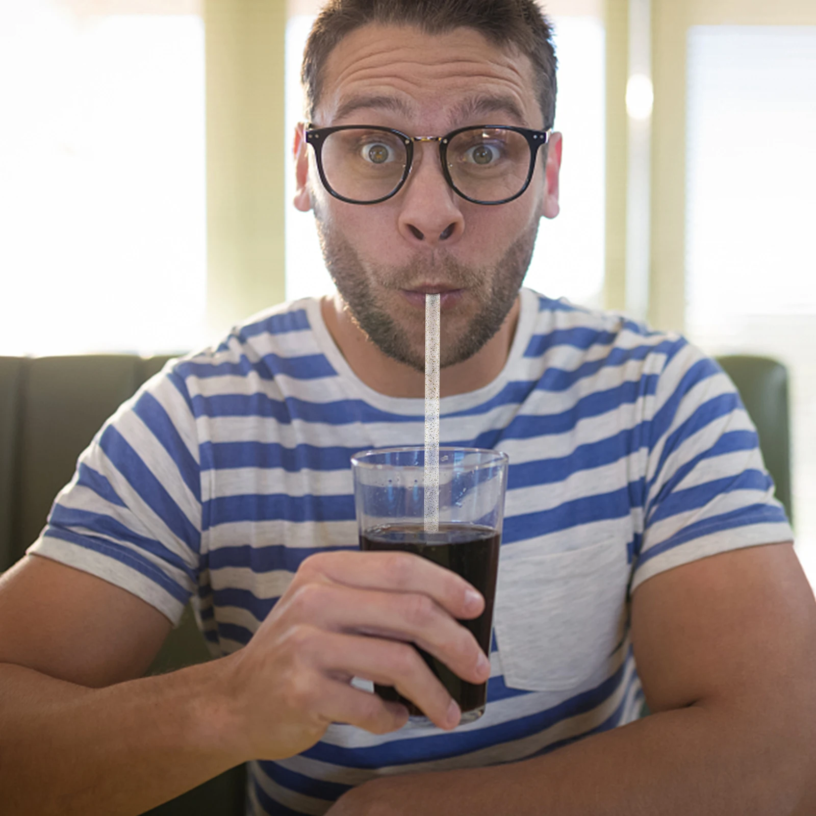 

24pcs Shimmering Glitter Straws Recyclable Plastic Reusable Heatproof Party Supplies Home Office Multipurpose Straw