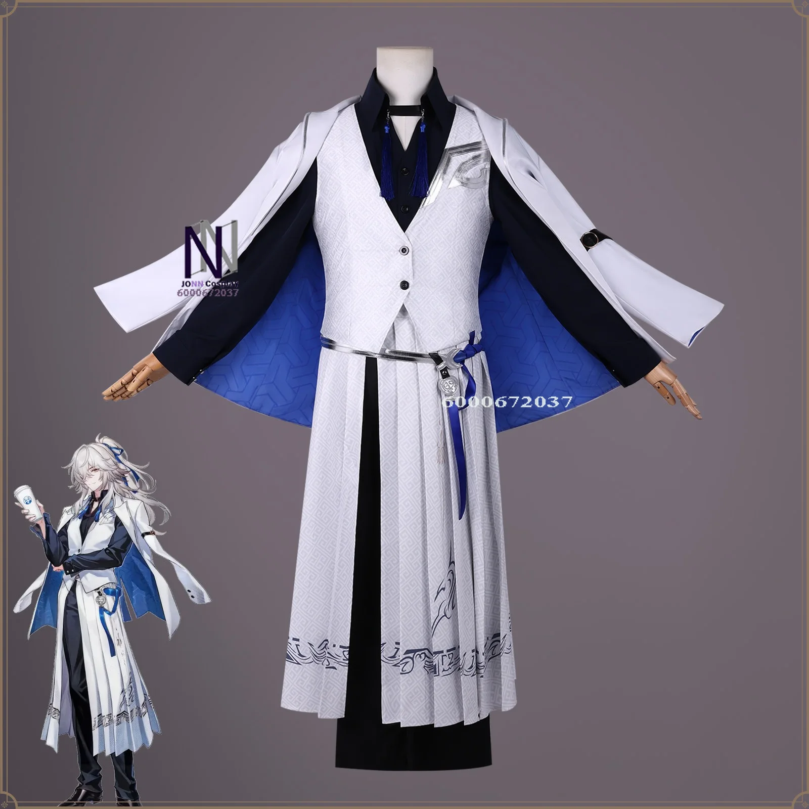 

High quality Full Set Honkai Star Rail × Chabaidao Jing Yuan Cosplay costume Men Loose Long Robe Anime outfit Comic con party