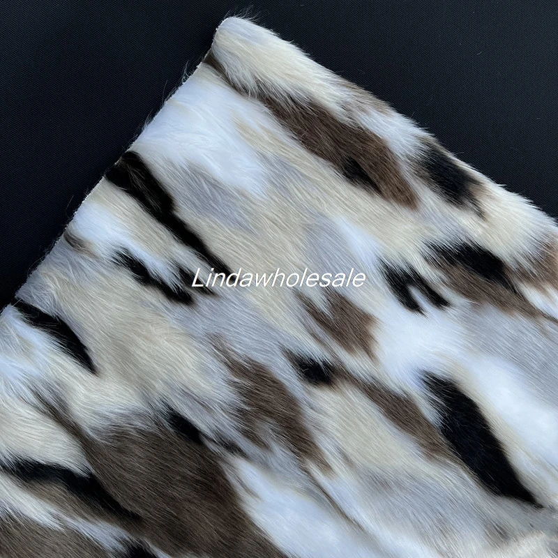 Irregular Cow Pattern Jacquard faux fur fabric,Home textile fabric materials,Sewing accessories