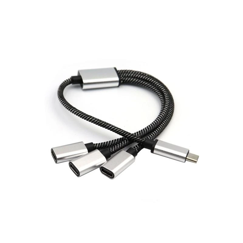 090f compact compact c mâle à 3 USB C Câble Splitter Y féminin 480 Mbps Vitesse données