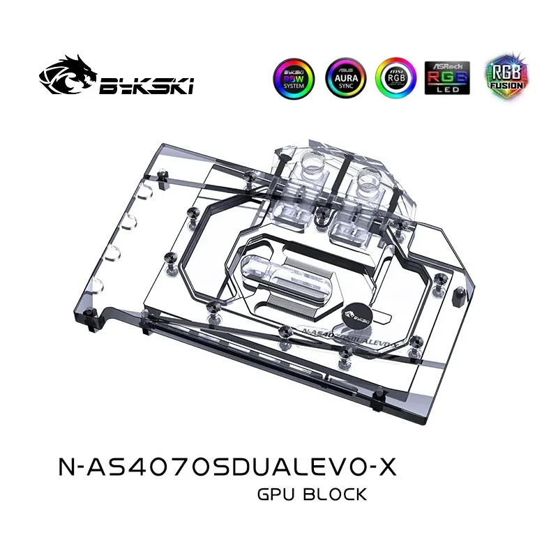 Bykski Blocco GPU da utilizzare per ASUS Dual RTX 4070 SUPER EVO Scheda video grafica da 12 GB Raffreddamento ad acqua/Radiatore N-AS4070SDUALEVO-X