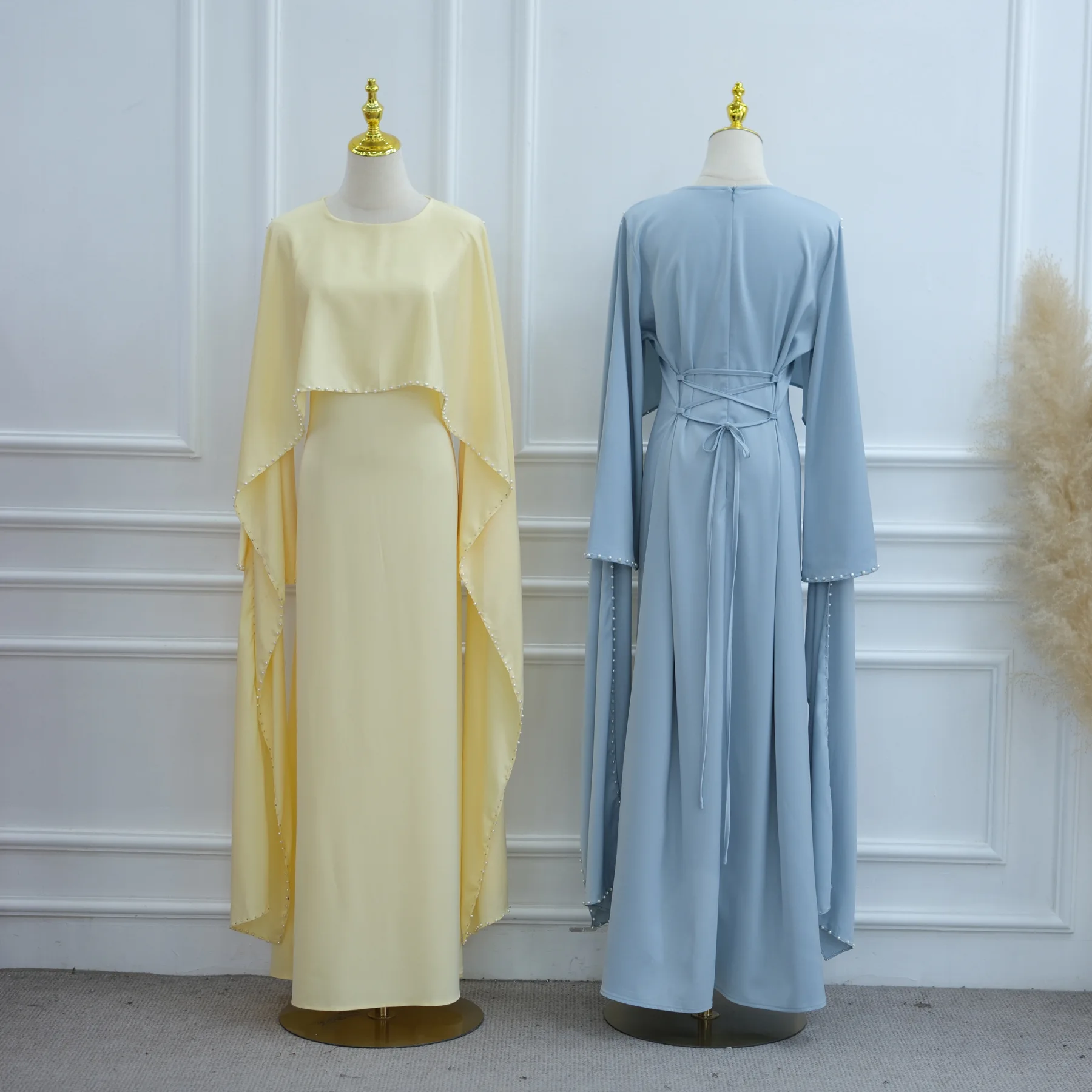 عباية نسائية رمضانية لؤلؤية كيب دبي أباياس جلابة فستان إسلامي ملابس إسلامية قفطان تركي كيبيا قفطان فام رداء الحفلات