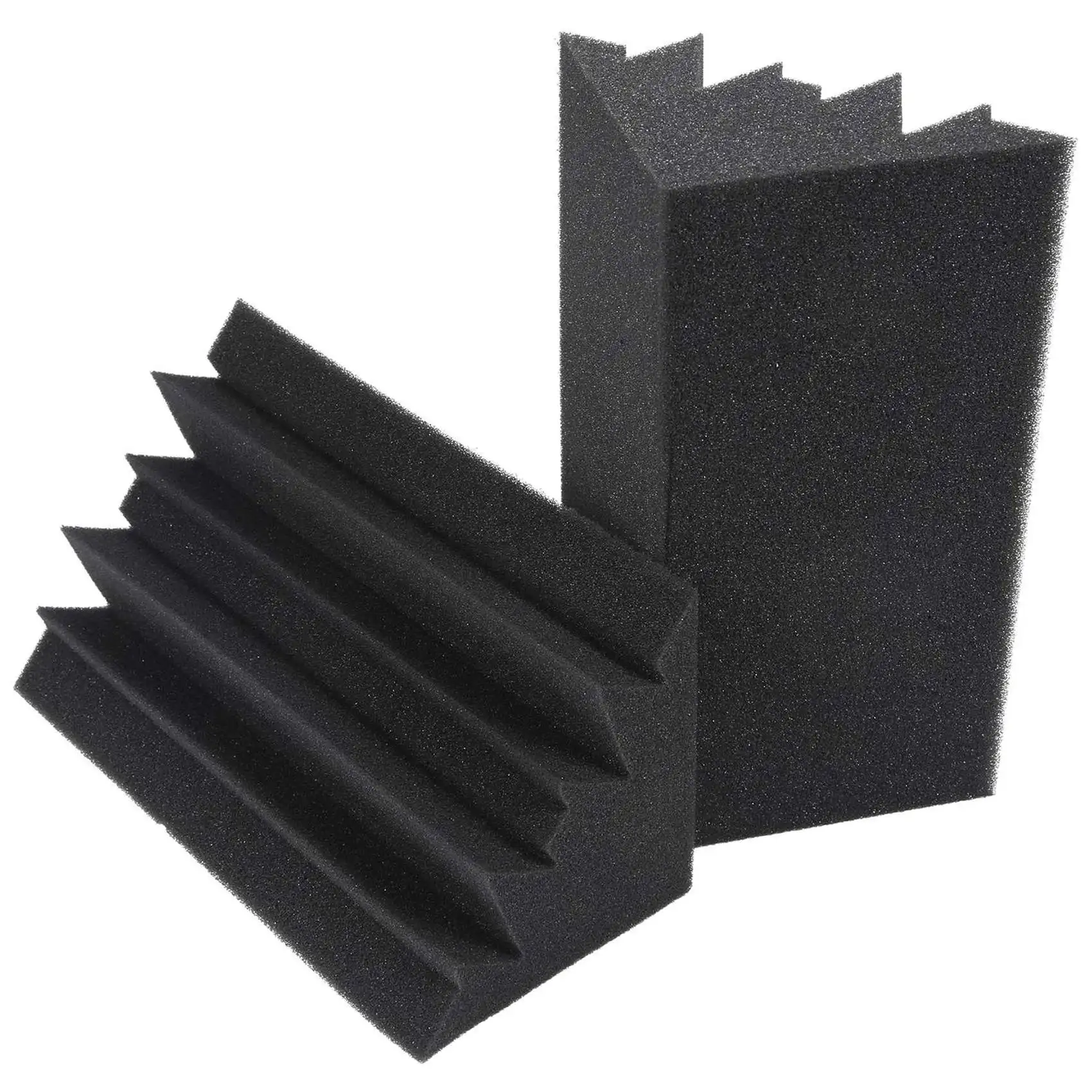 Efficient- Black Soundproofing Insulation Bass Trap Acoustic Wall Foam Padding Studio Foam Tiles (48PCS, Black)