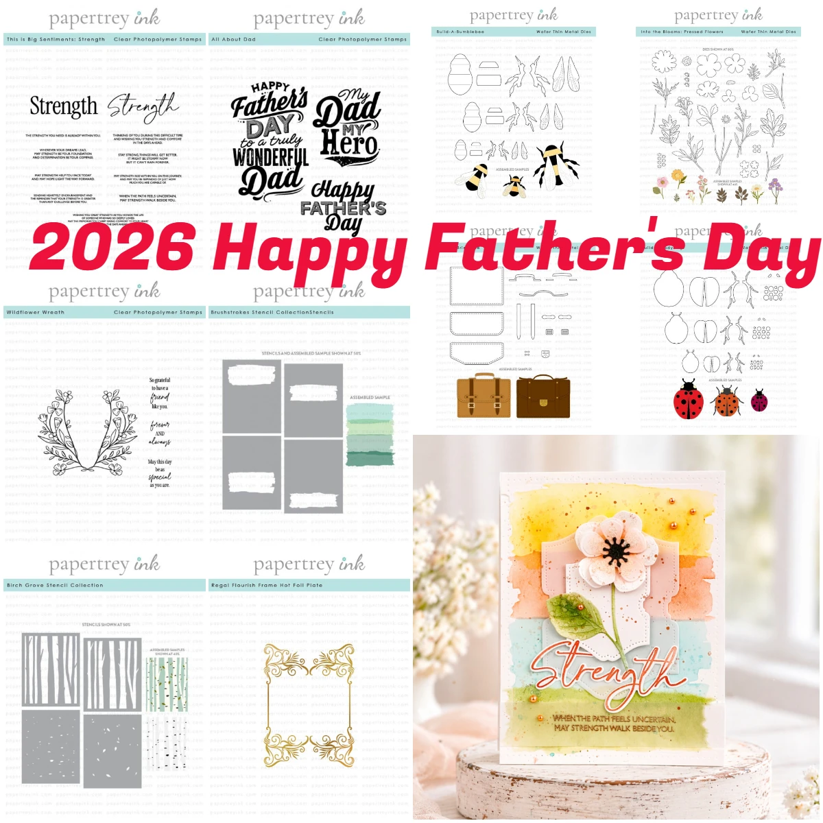 

New Happy Father's Day Strength Stamp Set Metal Cutting Dies Stamps for Scrapbooking Stamp Photo Album Decorative Embossing Cut