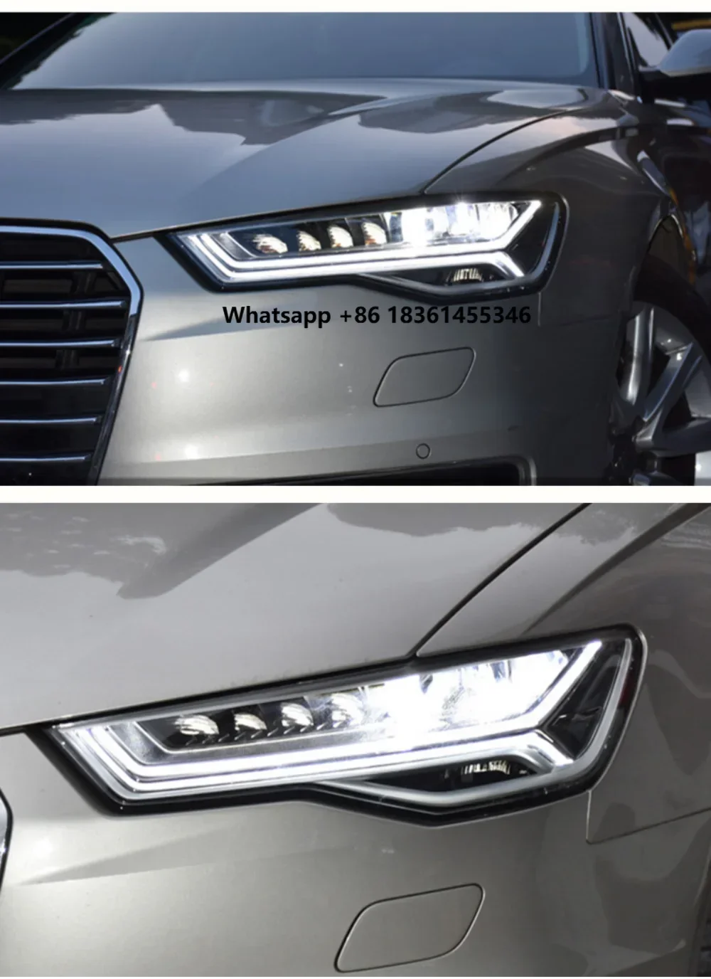 

Pair of Car Headlight assembly For A6L 2012-18 led DRL daytime running light turn signal head lamp