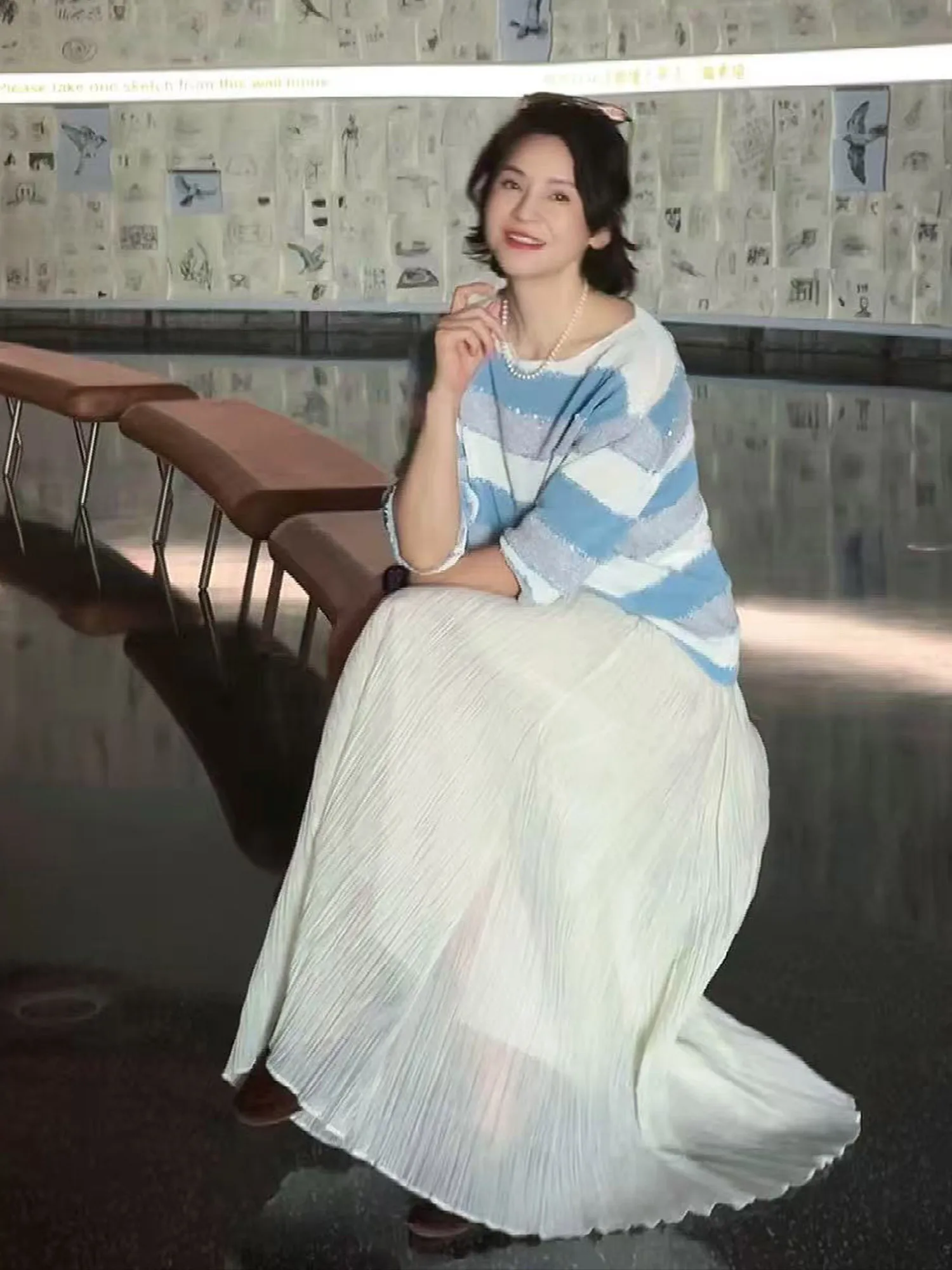 

Удобный весенний вязаный свитер из мягкого хлопка с точной обработкой, длинными рукавами, повседневный, в полоску, женский топ