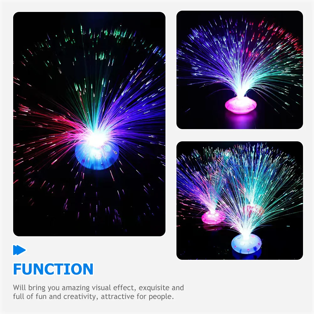 12 Pcs Color Changing Fiber Optic Centerpiece Colorful Lights Party Decorative Plastic Powered Night for Kids