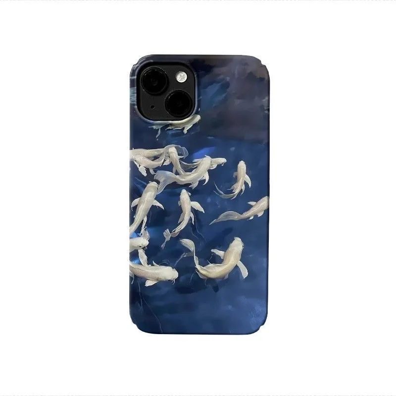 

Deep Sea Colored White Fish Phone Case for IPHONE 17 Air 16E 15 PROMAX 14 Plus 13 12 MINI 11 PRO 16Plus XR Acrylic Phone Cover
