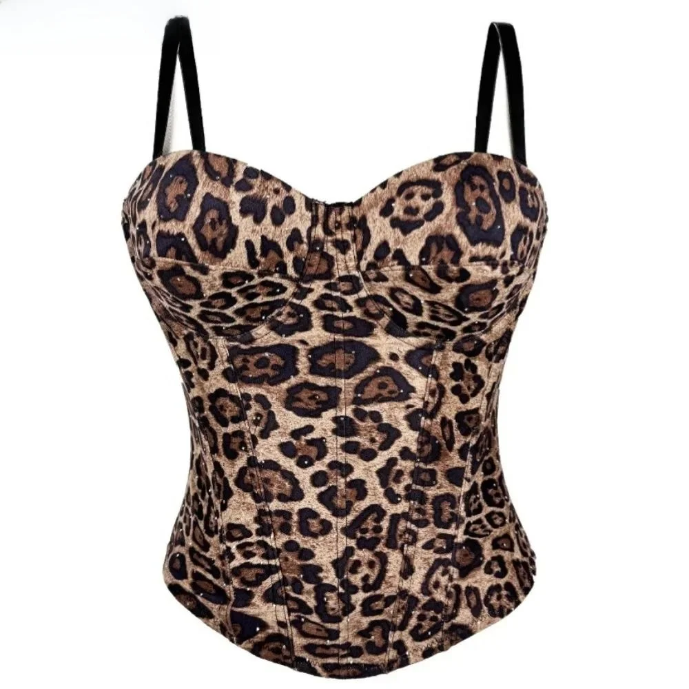 

FAGADOER весенний новый сексуальный корсет с леопардовым принтом, женский жилет без рукавов, топ, женская весенняя коллекция Faion