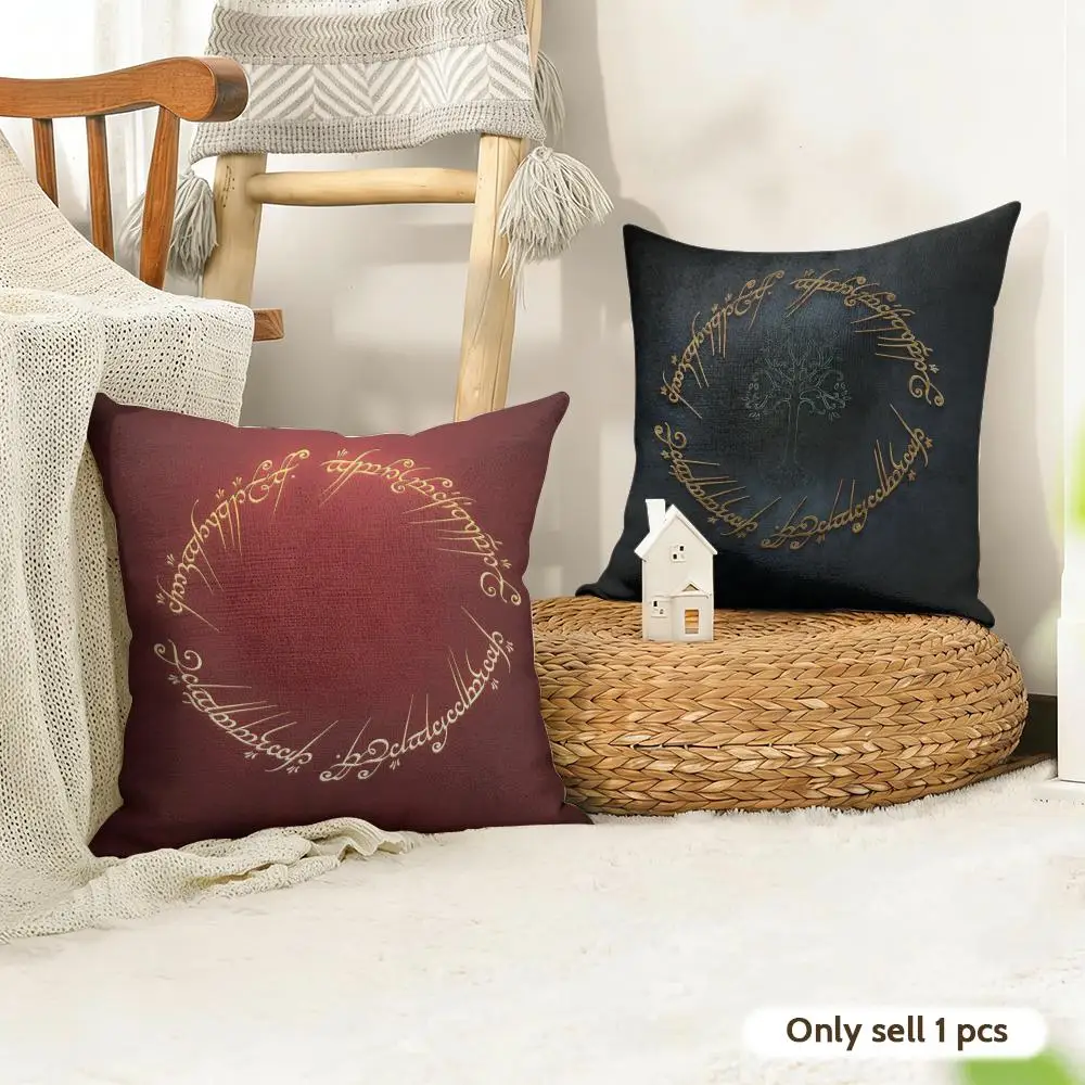 The L-Lord of the R-Rings Cushion Cover Natural Linen Double Sided Print  Throw Pillow Case for Sofa Couch Home Decor