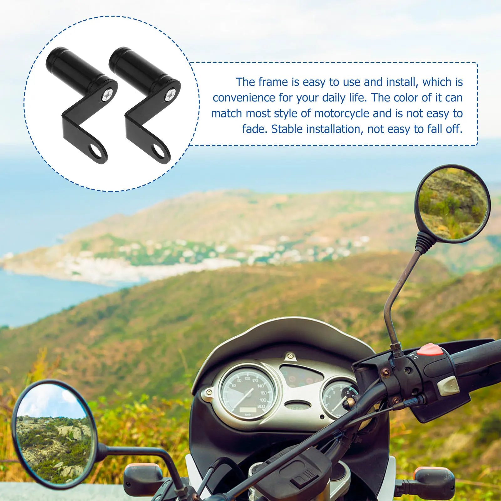 

Комплект из 2-х удлинителей зеркал заднего вида из премиального алюминиевого сплава для мотоциклов: улучшенная видимость, надежная фиксация, гладкая отделка