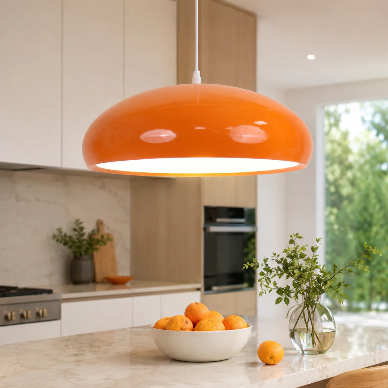 JOYINLED Orange Restaurant Chandelier Modern Round Room Decoration Pendant Light Nordic Living Room Bedroom Bar Light Fixture