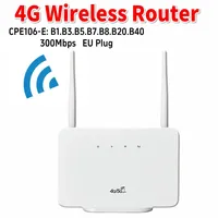 Wireless Hotspot 300Mbps 4G LTE CPE WIFI Router Modem External Antenna with Sim Card Slot EU Plug Support 10 Users for Home