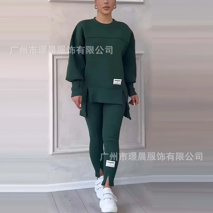 Conjuntos de pantalones para mujer, sudaderas con capucha estampadas, conjuntos a juego, jersey, sudaderas, manga larga, corte ajustado, cintura elástica, pantalones hasta el tobillo, informales