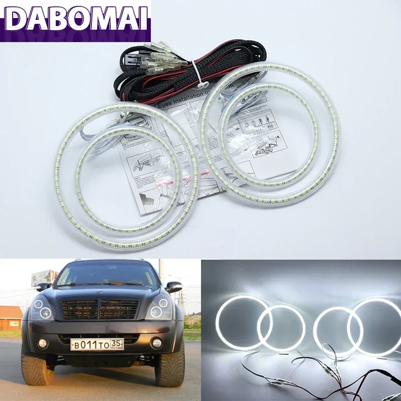 

Ultra Bright SMD White LED Angel Eyes 2600LM 12V Halo Ring Kit Daytime Running Light for Ssangyong Rexton 2006-2011