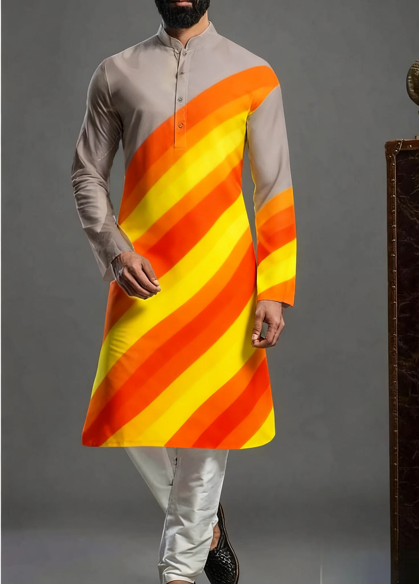 Men's digital printed patterns with various kurta vardha fashion, casual fit, regular robe suitable for all occasions
