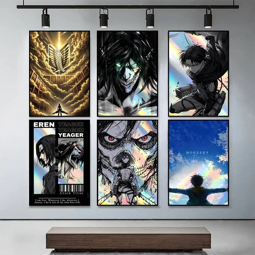 Anime Freedom T-Titan Eren Levi H Poster, Dekoration für Schlafzimmer, Zuhause, Wandaufkleber, Drucke, Gemälde, Wohnzimmer, Büro, Bestseller