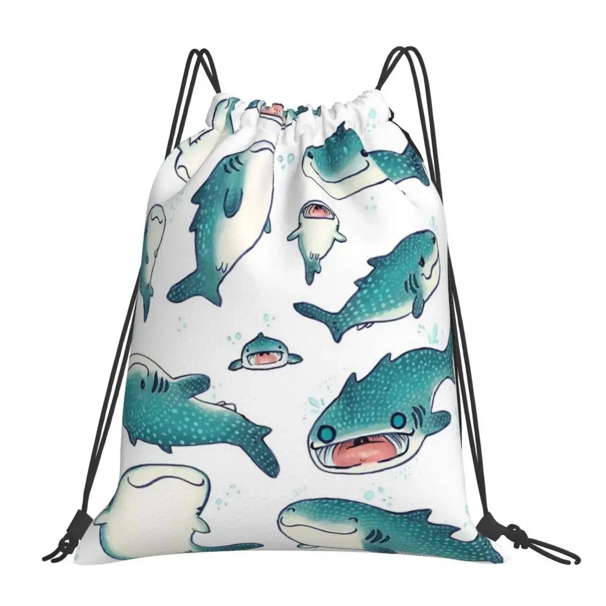 

Whale Sharks! Backpacks Multi-function Portable Drawstring Bags Drawstring Bundle Pocket Shoes Bag BookBag For Travel School