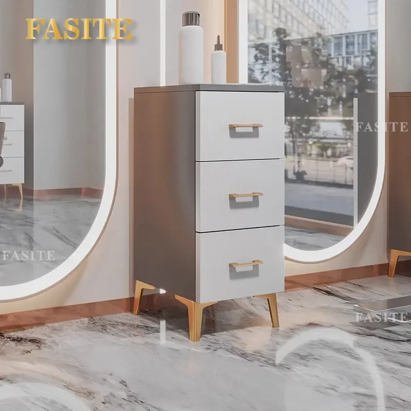 For Barber Shop Tool Cabinet Hair Work Station with Mirror Table Haircut Stylist Locker Storage Desk Wholesale