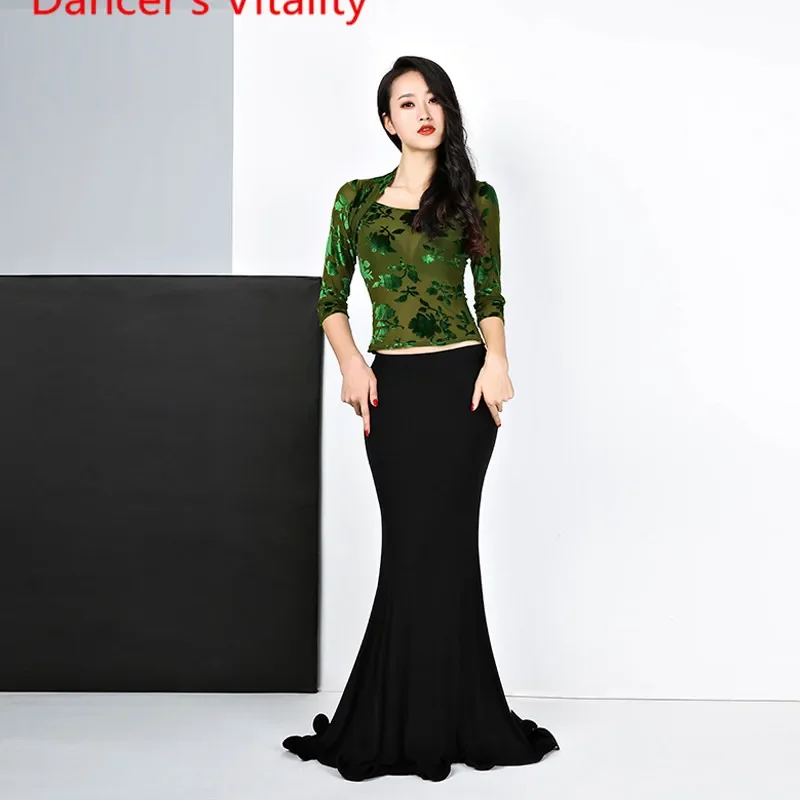 New Fashion Skirt Sexy Belly Dance Fishtail skirt Girls Bellydance Clothes Dress M,L green,red,black