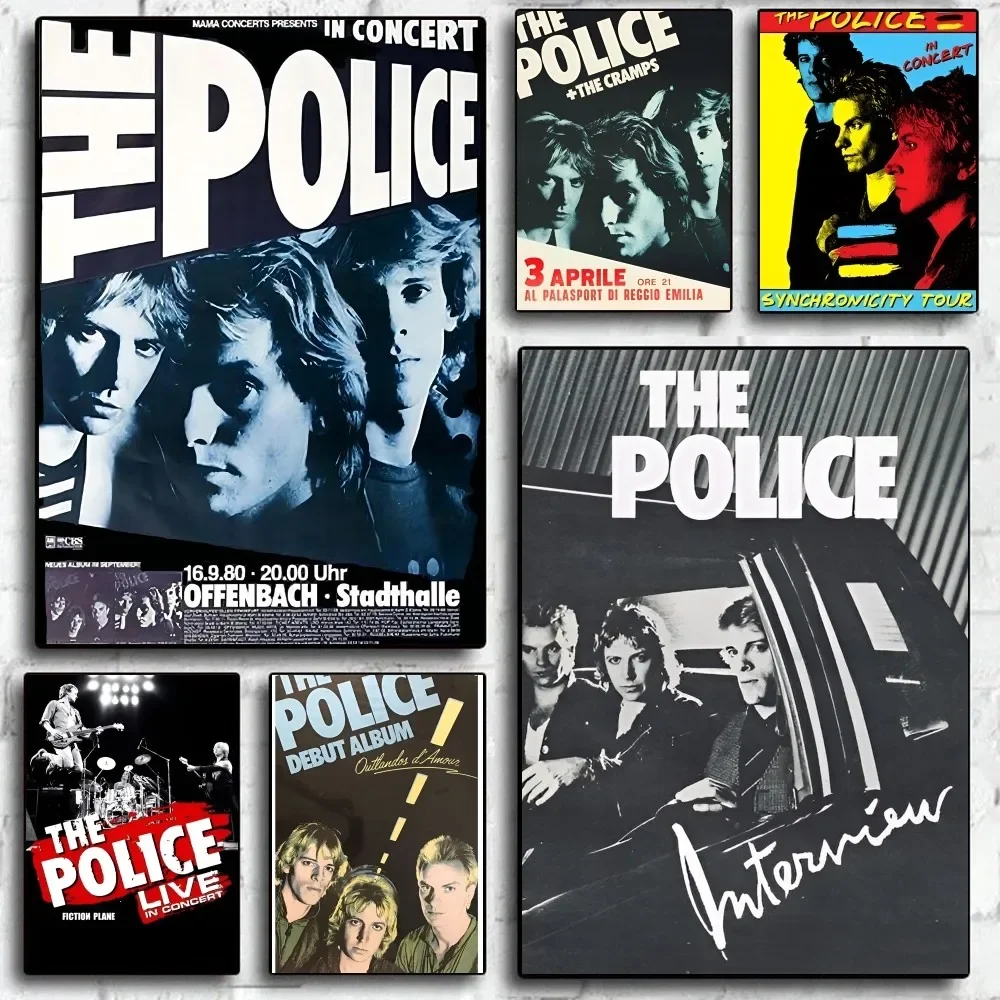 Rock Band The Police Anime Canvas Painting Poster Home Living Room Bedroom Bar Cafe Art Decor Kawaii Room Decor