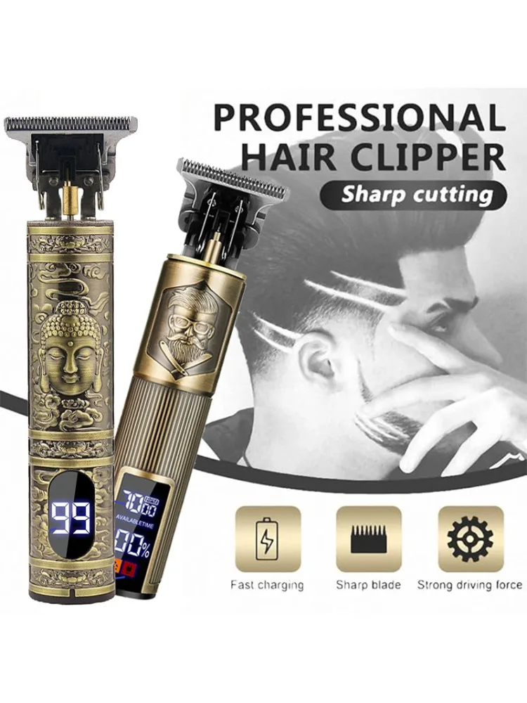 T9 sculpture Vintage tondeuse à cheveux pour hommes toilettage outils essentiels USB rapide Rechargeable barbe tondeuse à cheveux fournir un rasage précis