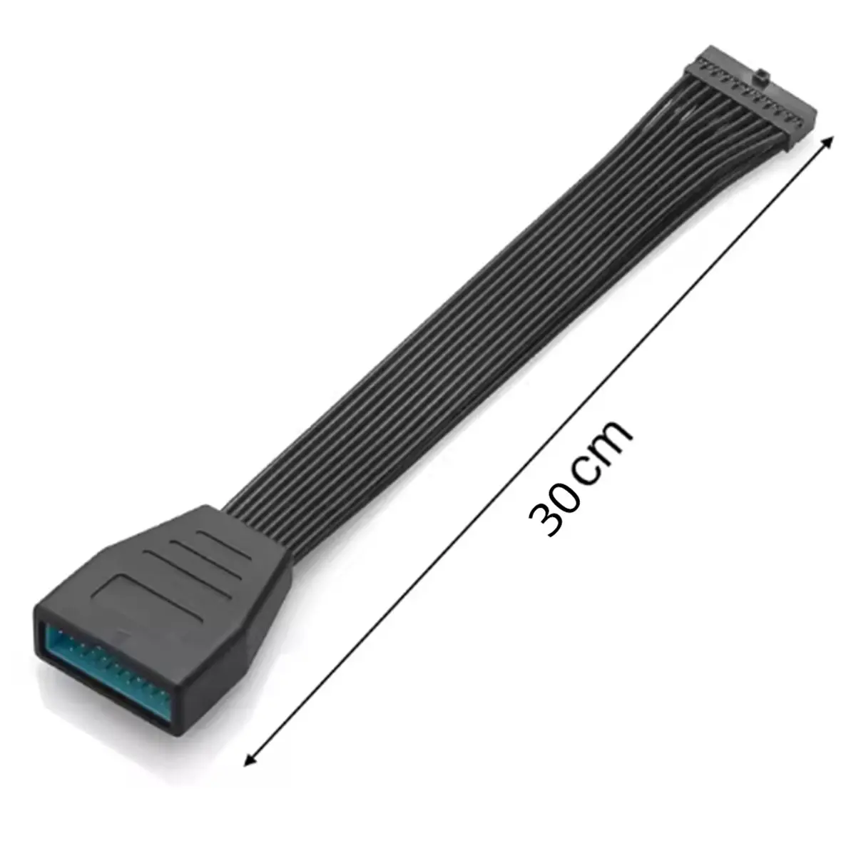 Digital Essentials Internal USB 19Pin 20pin Mini USB3.0 Male to Female Adapter Low Profile Header USB Extension Flat Cable for M