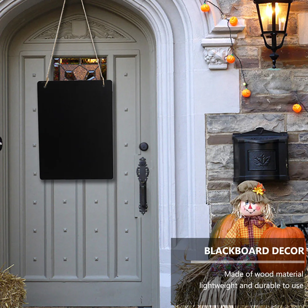 

2pcs Wood Mini Sign Double Sides Small Hanging Blackboard For Wall Door Window Business Notification Welcome Use Wood
