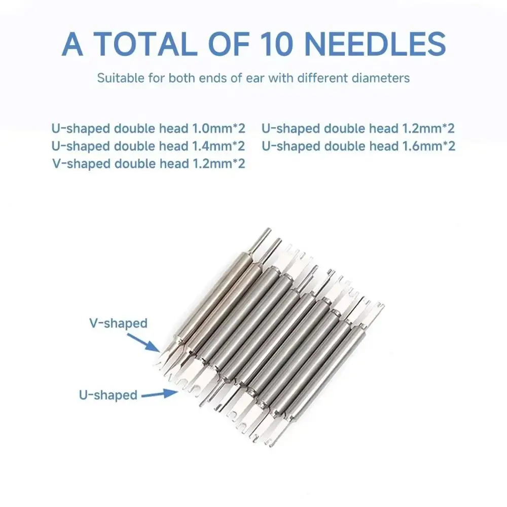 Набор плоскогубцев для часов из алюминиевого сплава, V-образный черный, серебристый инструмент для ремонта часов, пружинный стержень, инструмент для замены ремешка