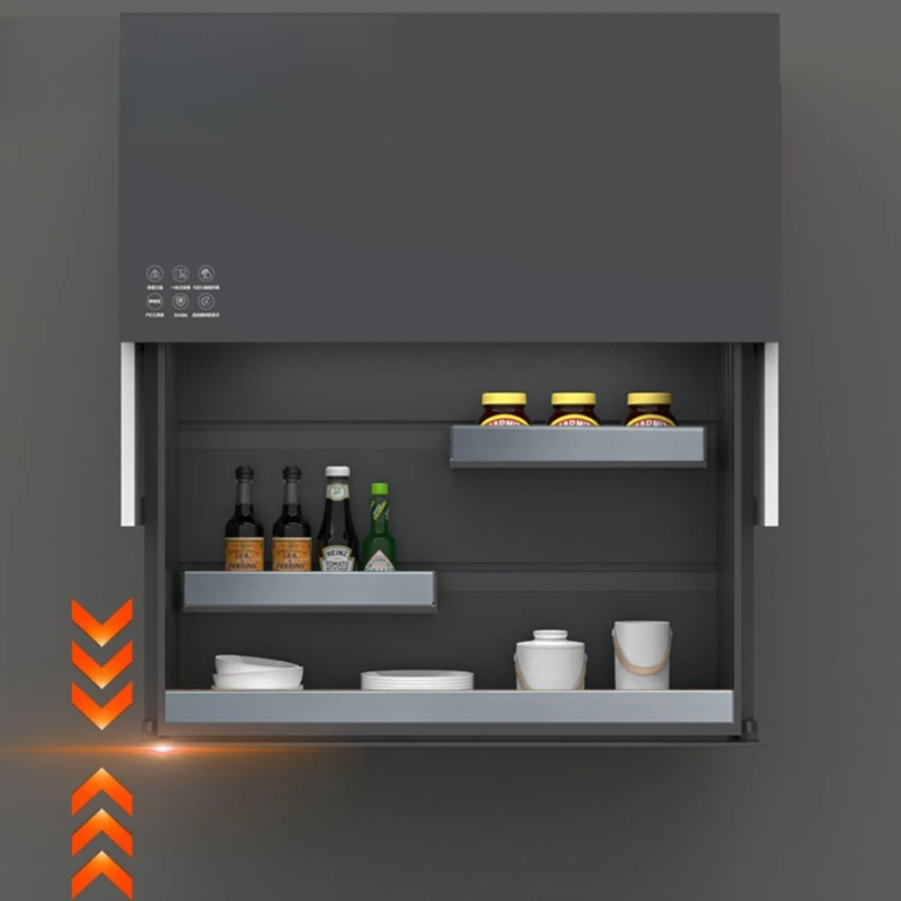 

Kitchen Accessories Pantry Shelves Automatic Lift Cabinets Organizer Storage Drop-Down Elevator Baskets